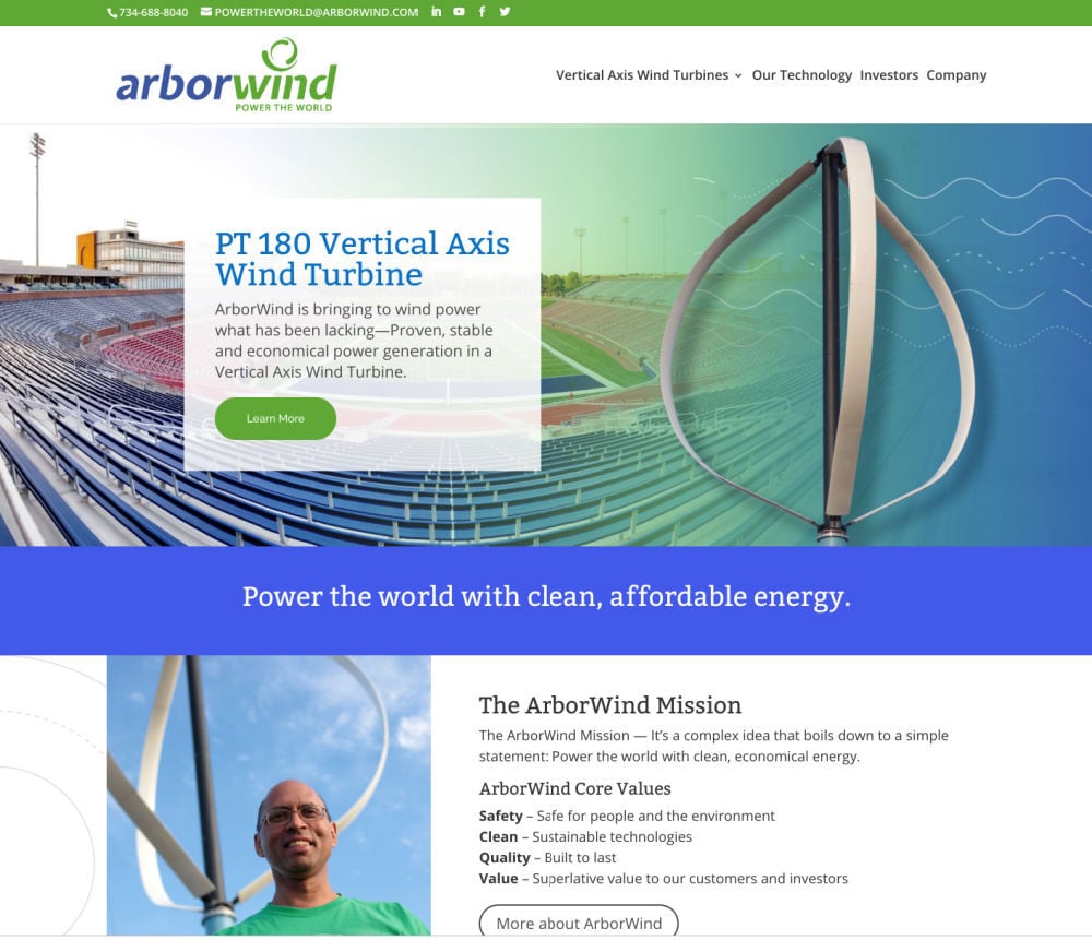 ArborWind_Vertical_Axis_Wind_Turbines website